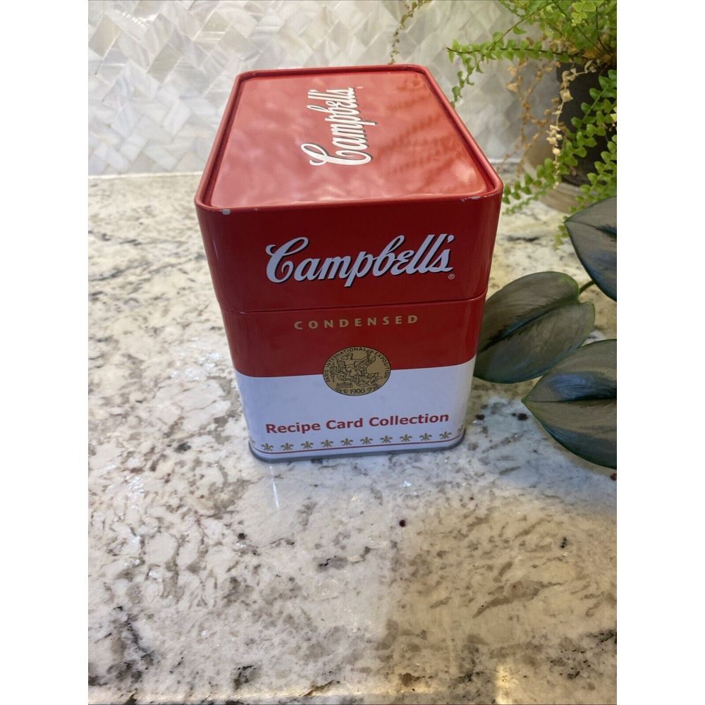 CAMPBELL'S TIN RECIPE CARD BOX w Cards - Picture 5 of 13